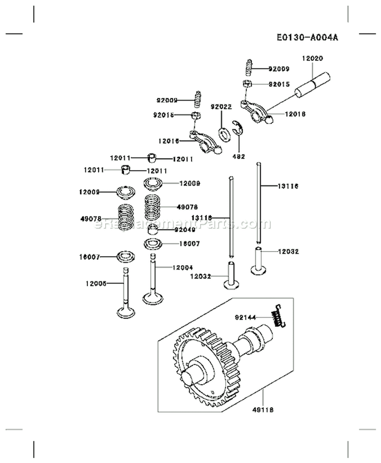 Page L Diagram and Parts List for FE290D AS07 Kawasaki Engine