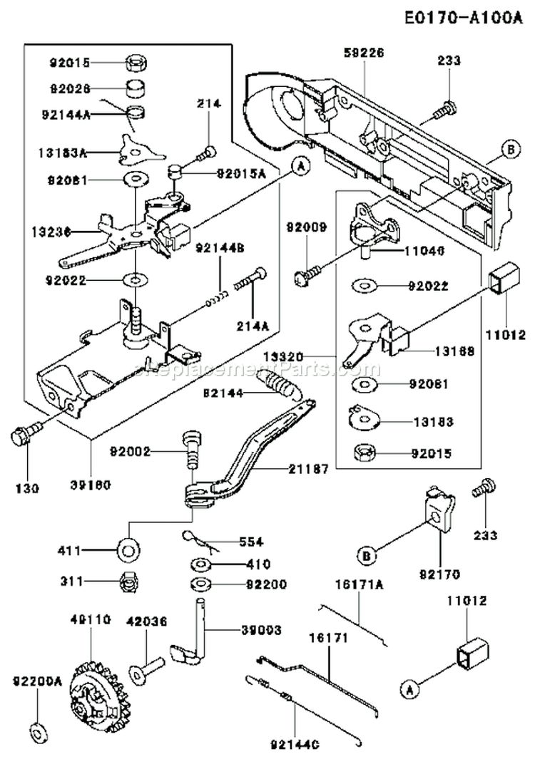 Page C Diagram and Parts List for FE290D AS12 Kawasaki Engine