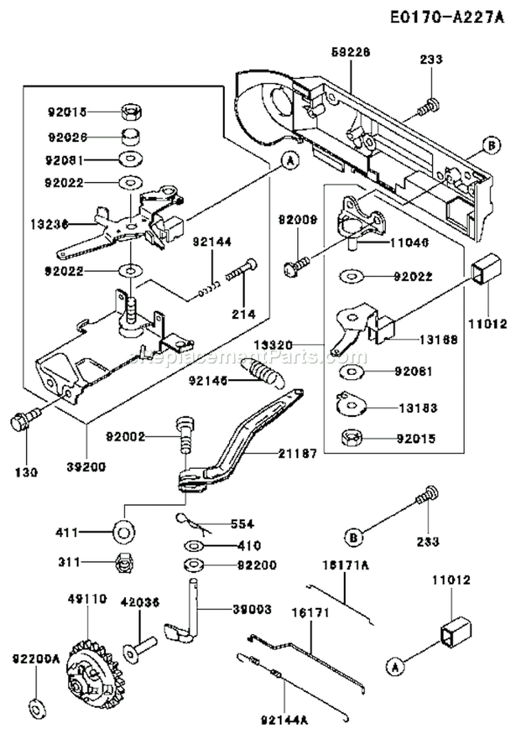 Page C Diagram and Parts List for FE290D AS18 Kawasaki Engine