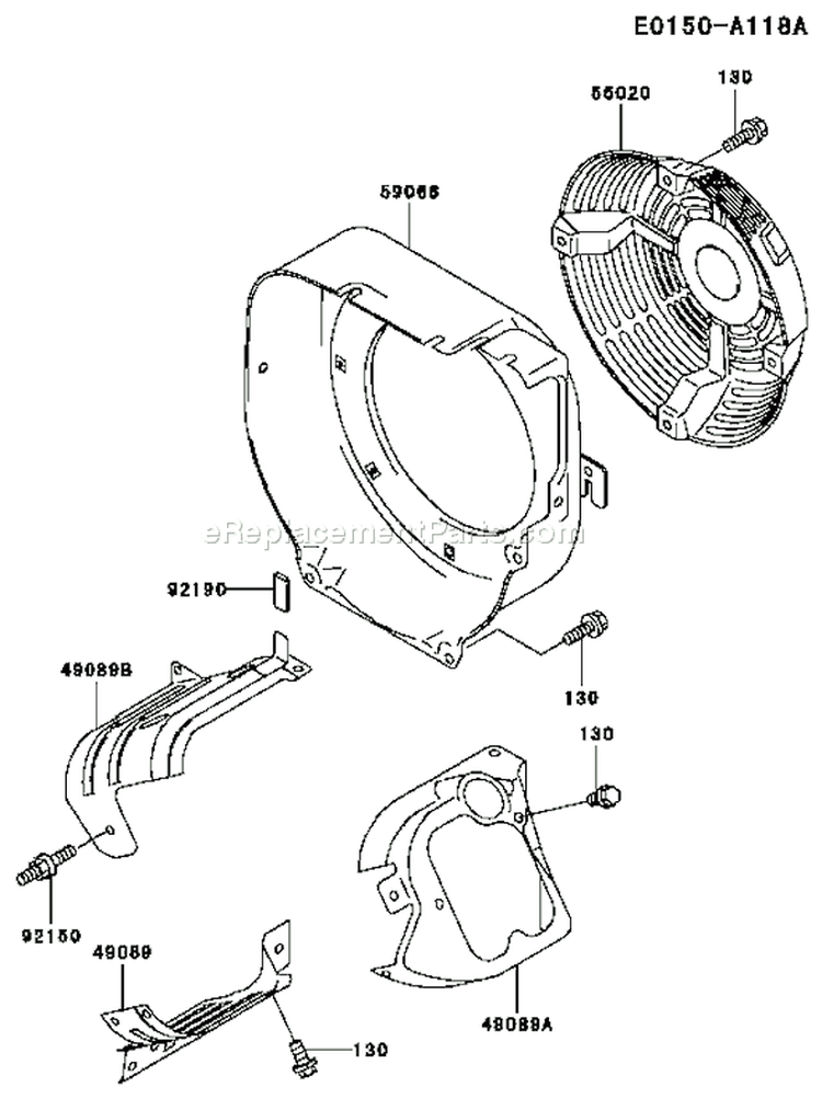 Page D Diagram and Parts List for FE290D AS18 Kawasaki Engine
