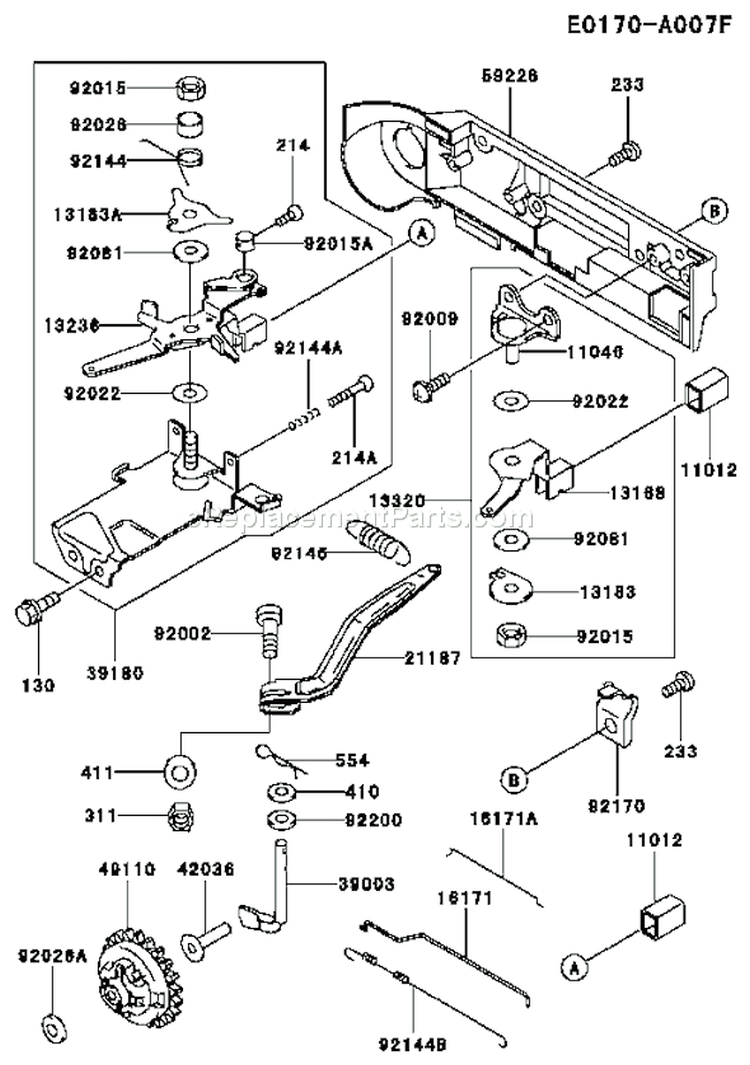 Page C Diagram and Parts List for FE290D AS20 Kawasaki Engine