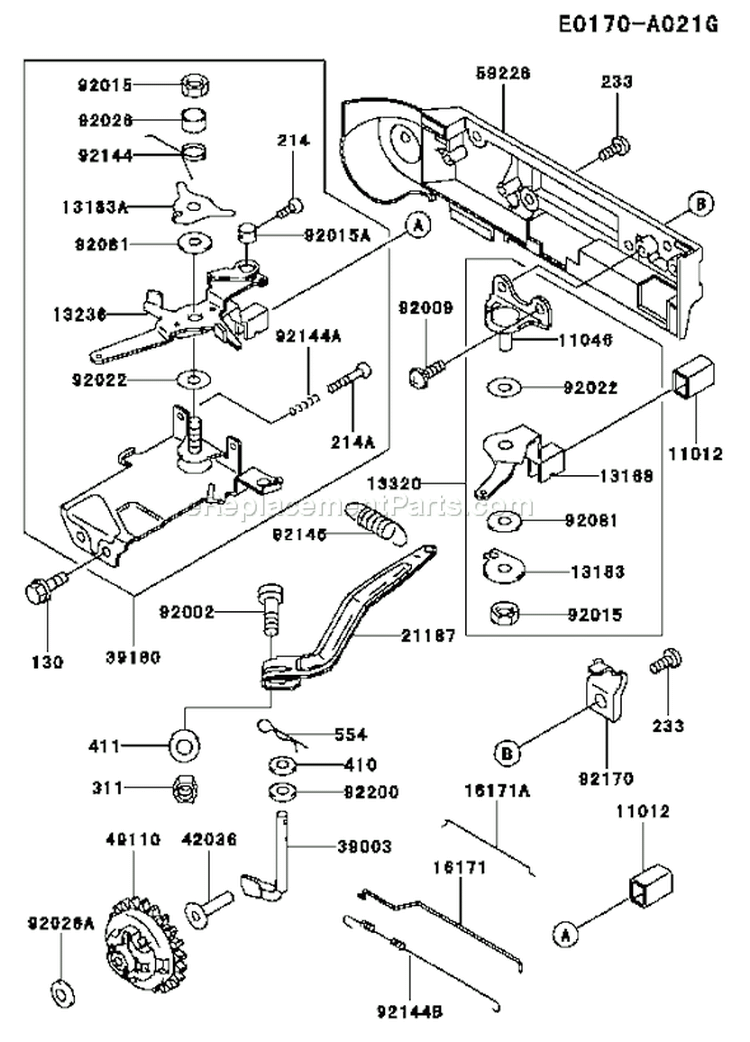 Page C Diagram and Parts List for FE290D AS22 Kawasaki Engine