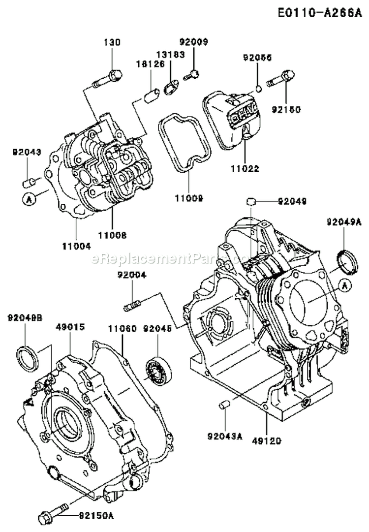 Page E Diagram and Parts List for FE290D AS22 Kawasaki Engine