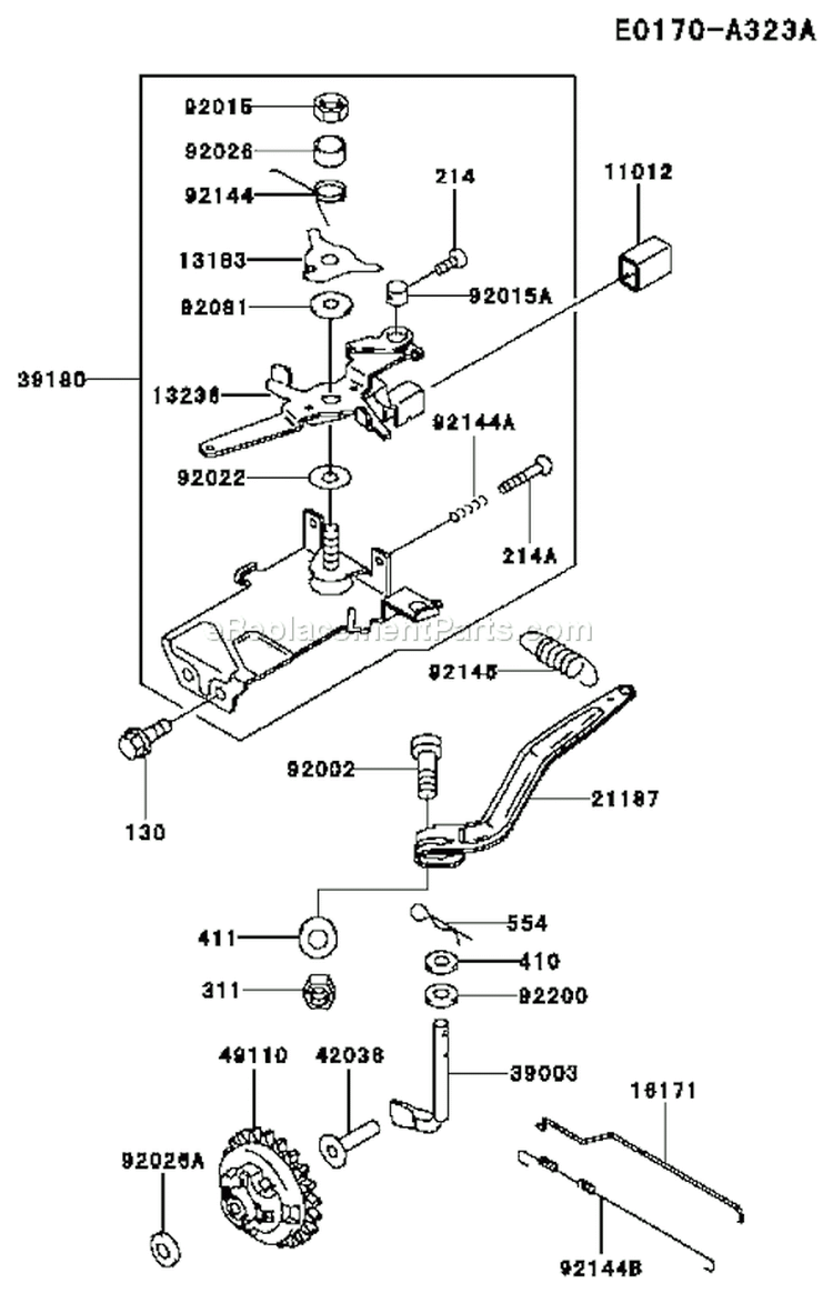 Page C Diagram and Parts List for FE290D AS23 Kawasaki Engine