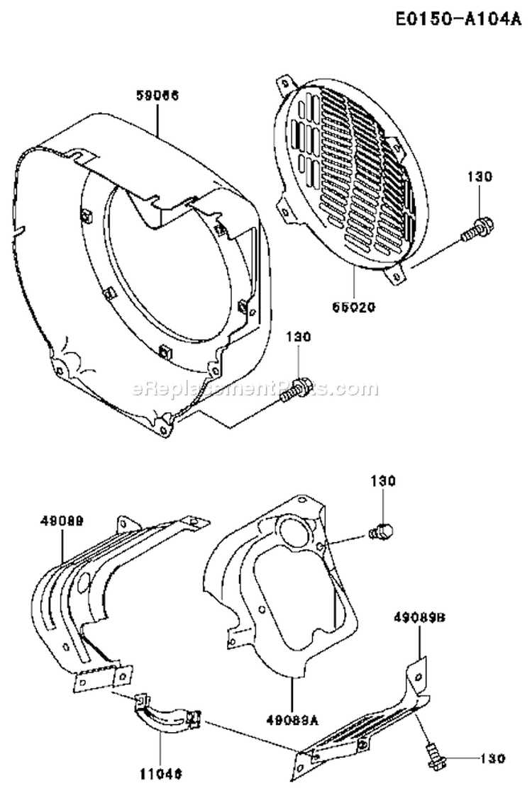 Page E Diagram and Parts List for FE290D AS24 Kawasaki Engine