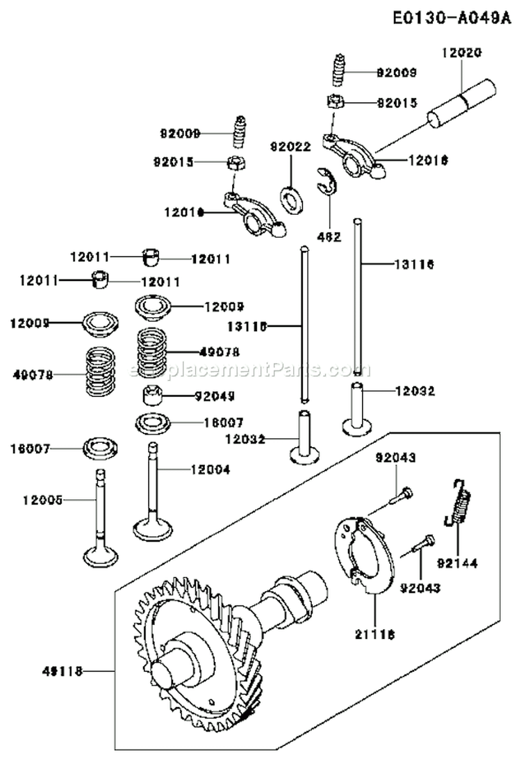Page L Diagram and Parts List for FE290D AS14 Kawasaki Engine