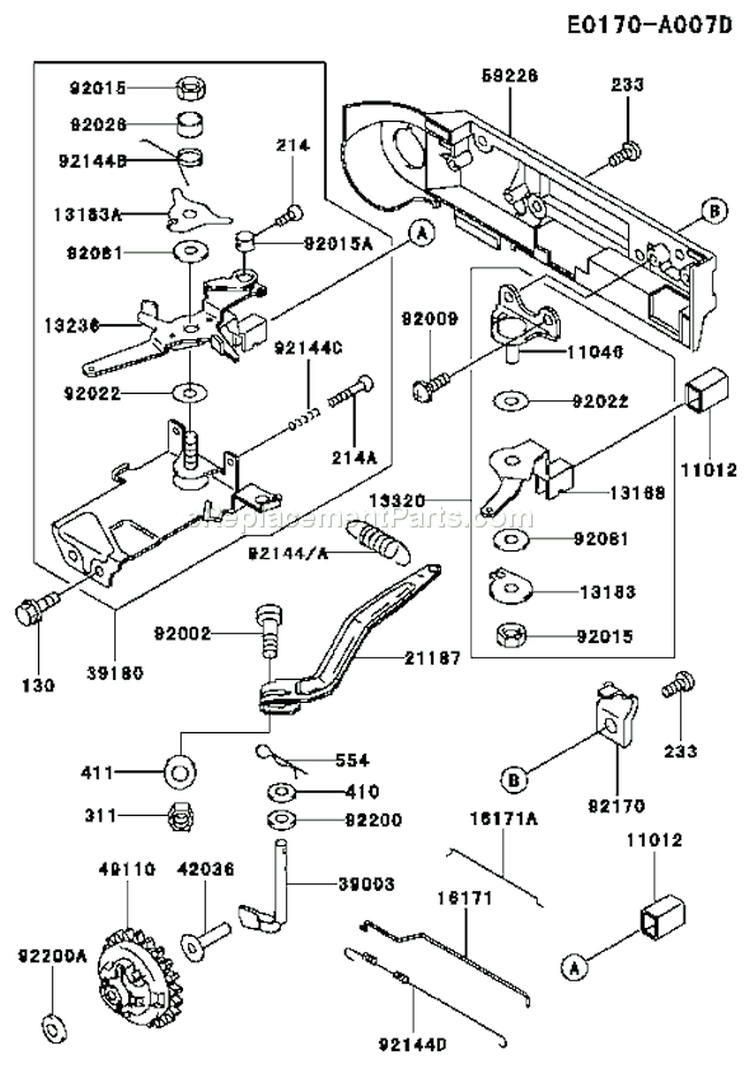 Page C Diagram and Parts List for FE290D AS13 Kawasaki Engine