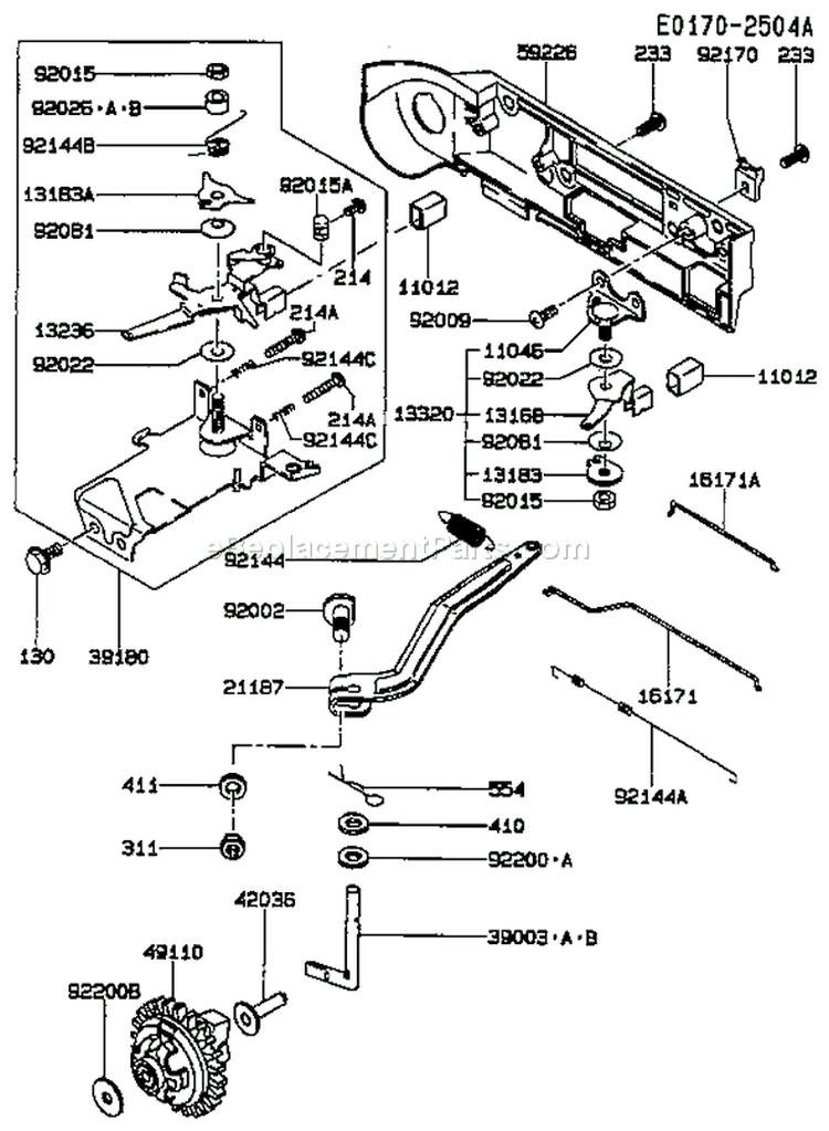 Page C Diagram and Parts List for FE290D CS02 Kawasaki Engine