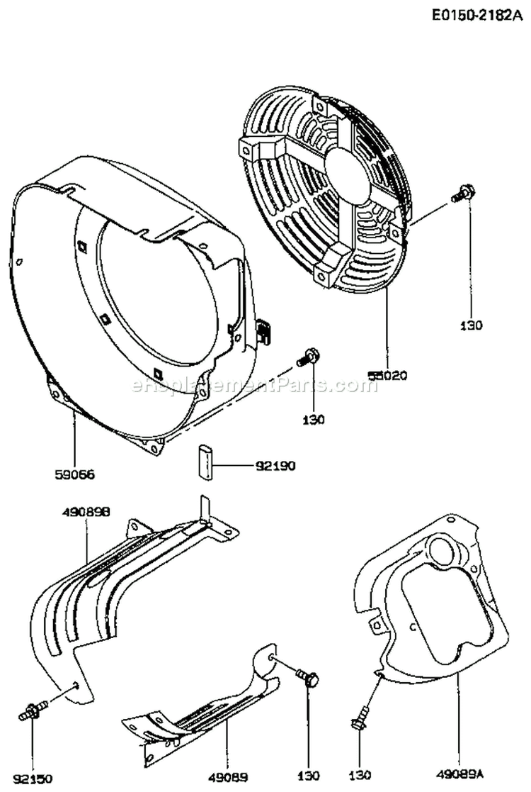Page D Diagram and Parts List for FE290D CS02 Kawasaki Engine