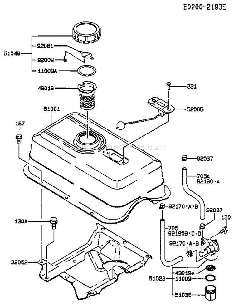 Page G Diagram and Parts List for FE290D CS02 Kawasaki Engine