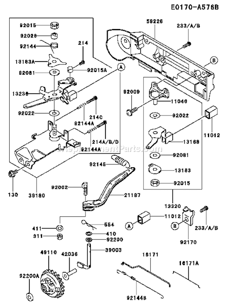 Page C Diagram and Parts List for FE290D CS22 Kawasaki Engine