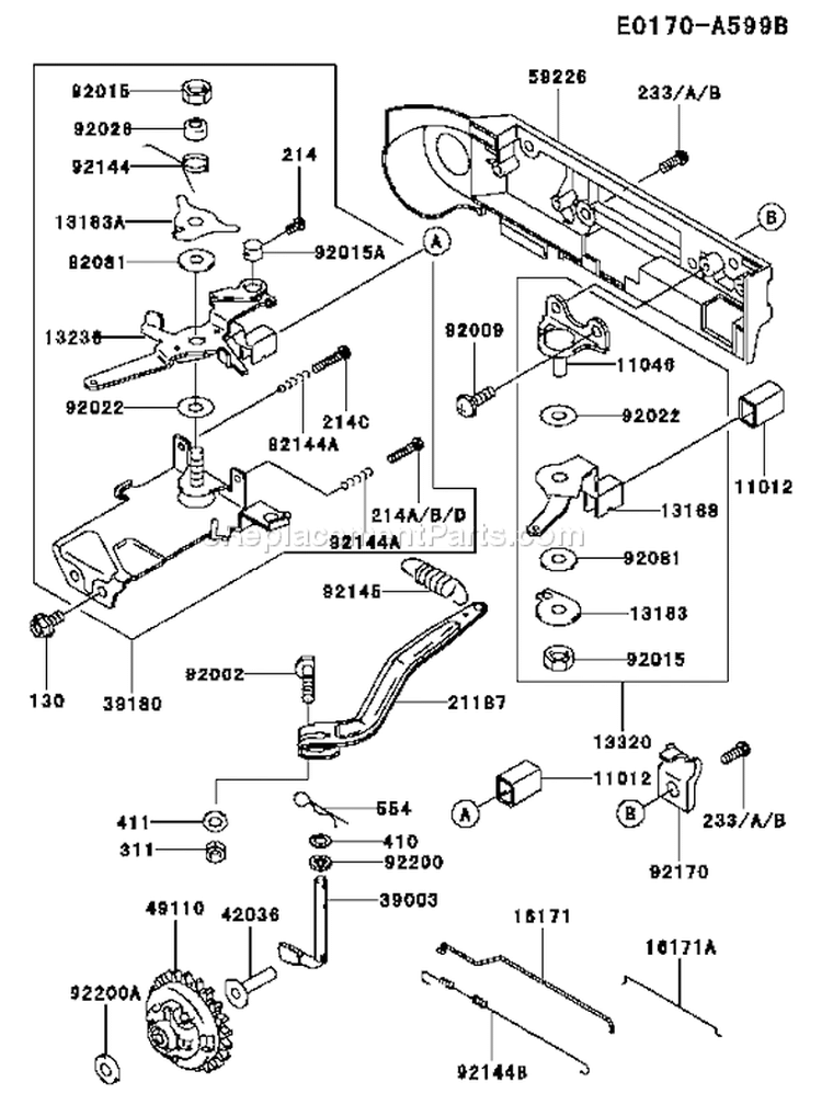 Page C Diagram and Parts List for FE290D ES20 Kawasaki Engine