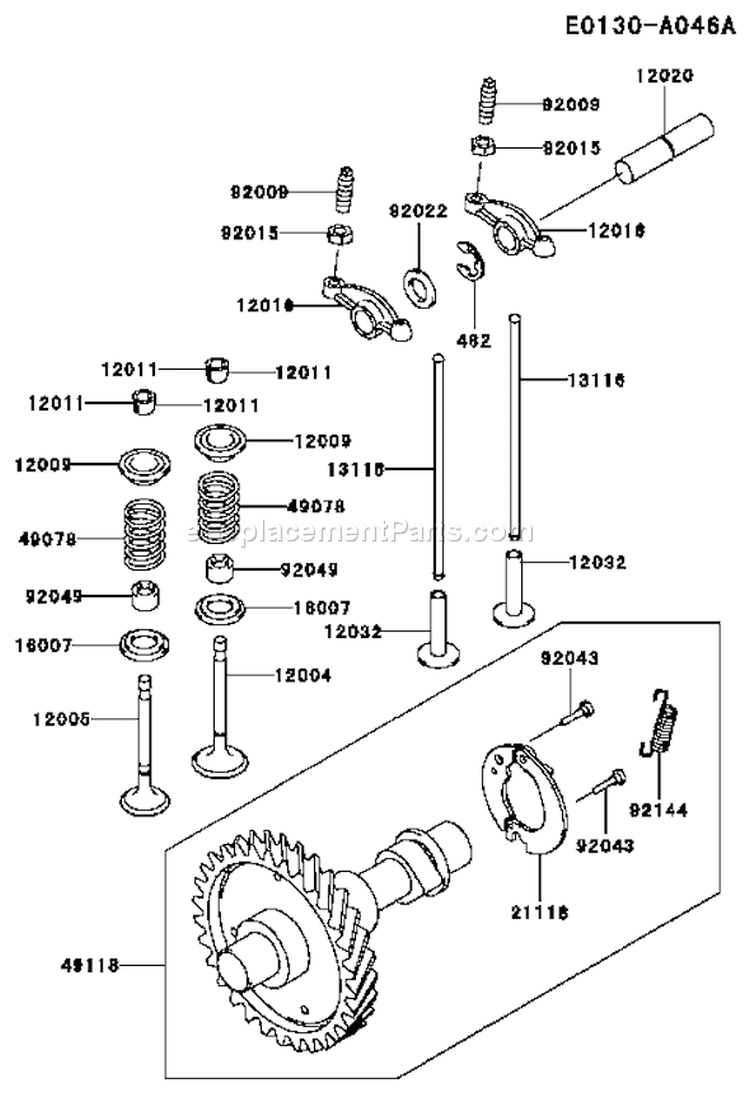 Page M Diagram and Parts List for FE290D AS24 Kawasaki Engine