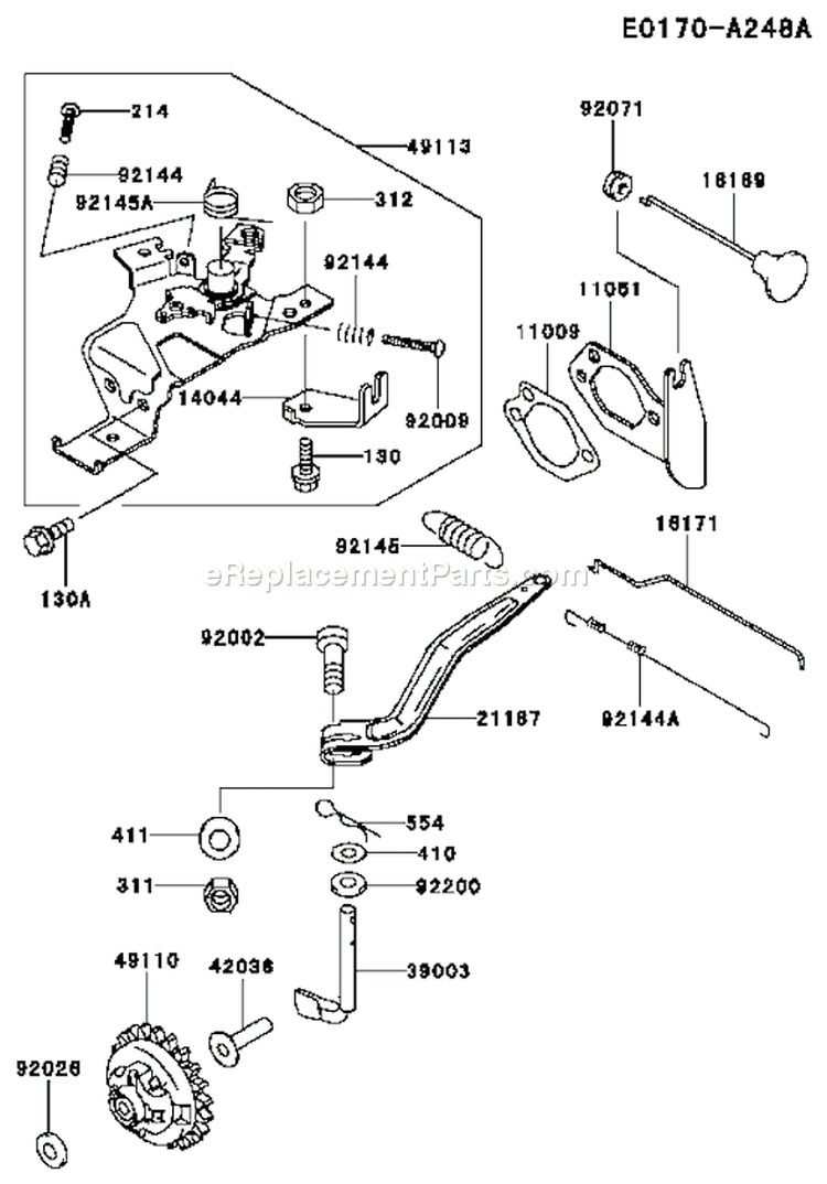Page C Diagram and Parts List for FE290R AS01 Kawasaki Engine