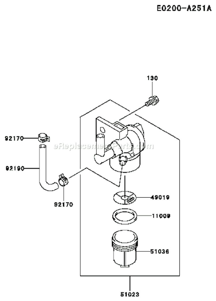 Page G Diagram and Parts List for FE290R AS01 Kawasaki Engine