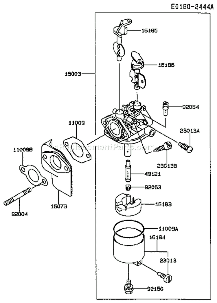 Page B Diagram and Parts List for FE350D AS01 Kawasaki Engine
