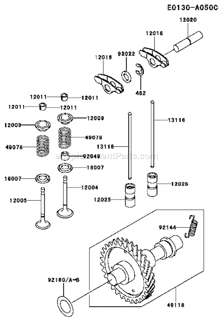 Page L Diagram and Parts List for FE350D AS07 Kawasaki Engine