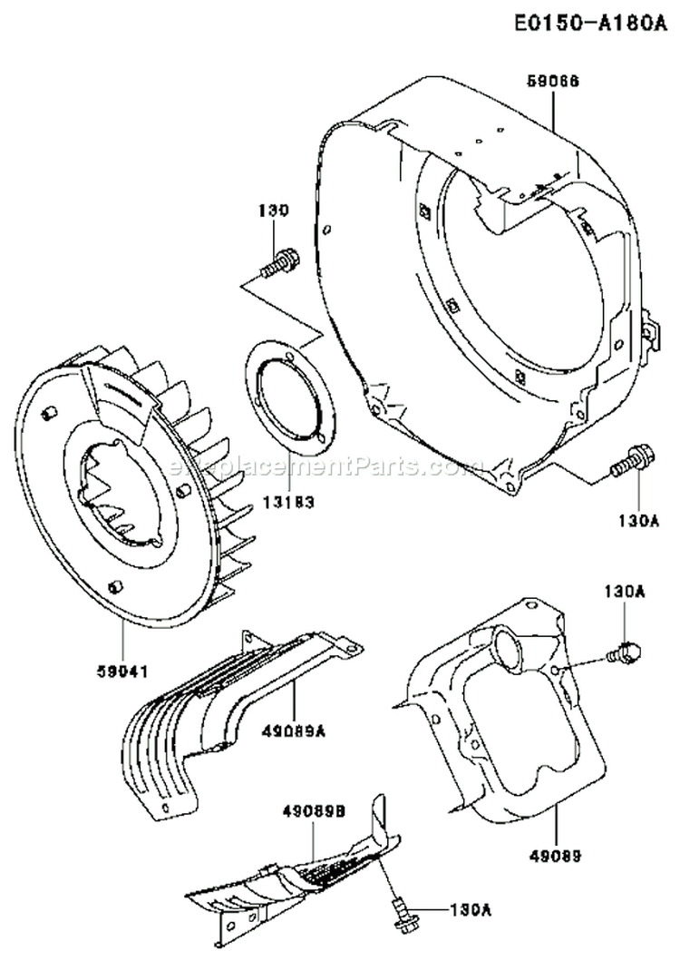 Page D Diagram and Parts List for FE350D AS07 Kawasaki Engine