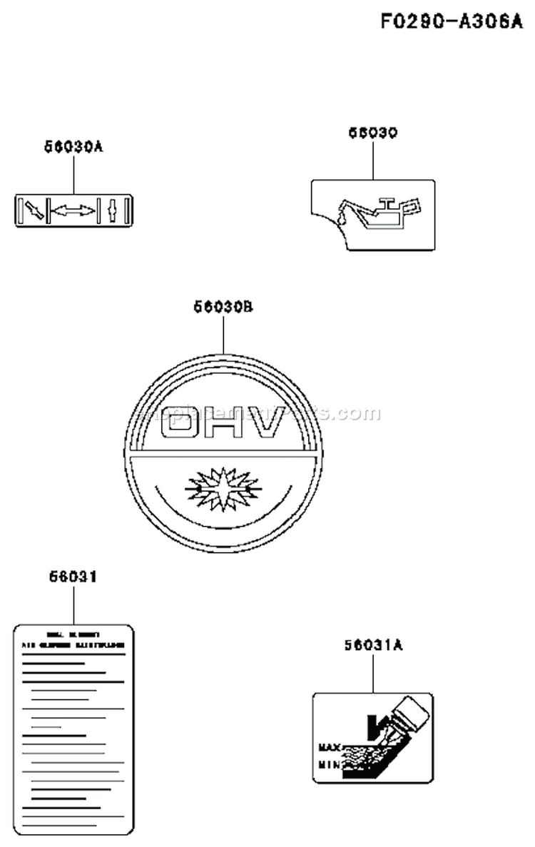 Page H Diagram and Parts List for FE350D AS07 Kawasaki Engine