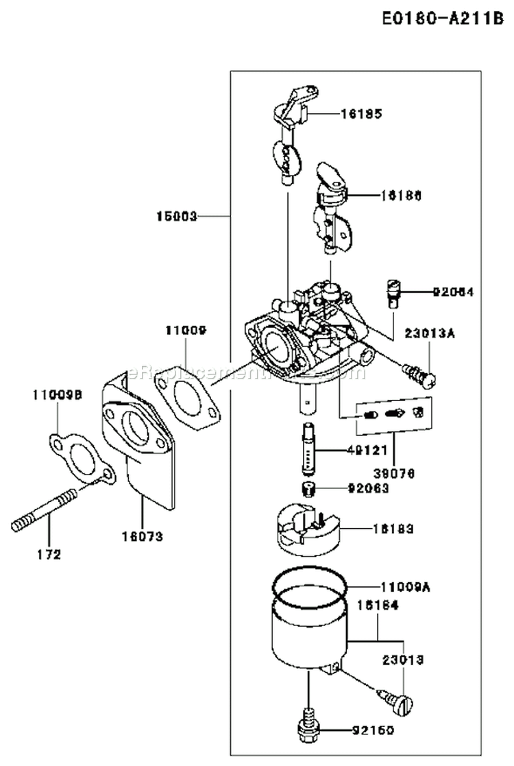 Page B Diagram and Parts List for FE350D AS09 Kawasaki Engine