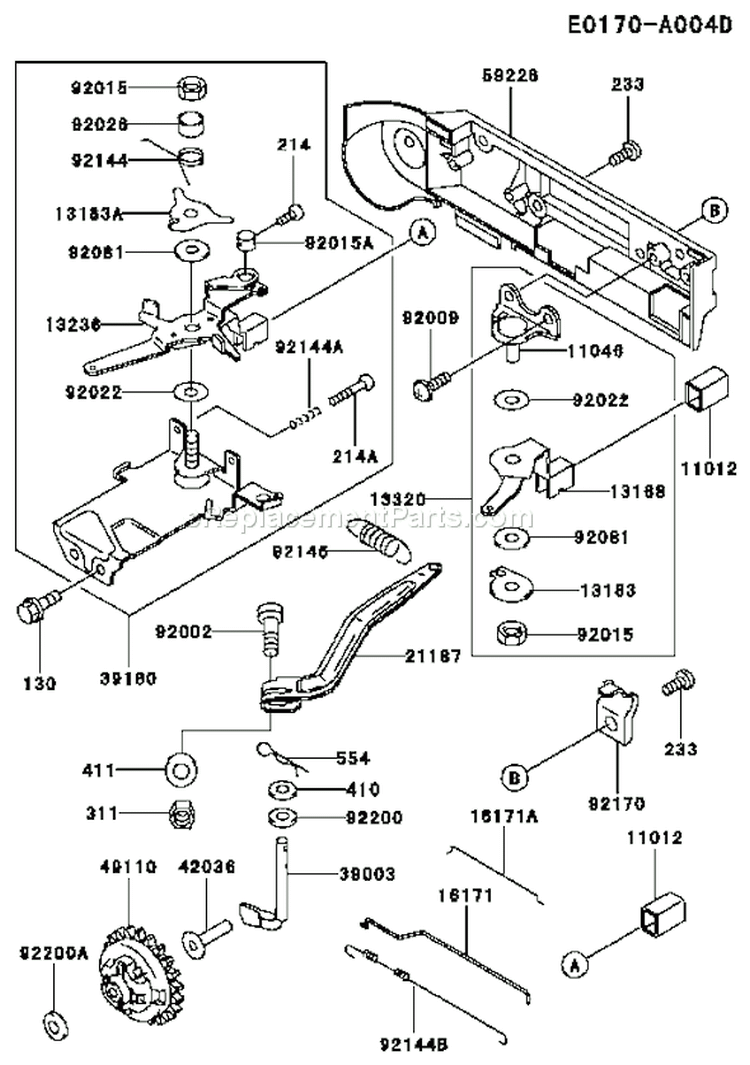 Page C Diagram and Parts List for FE350D AS09 Kawasaki Engine