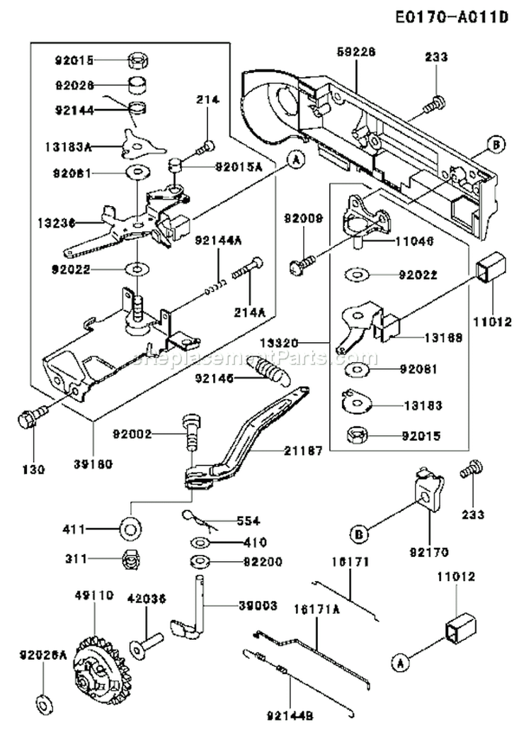 Page C Diagram and Parts List for FE350D AS15 Kawasaki Engine