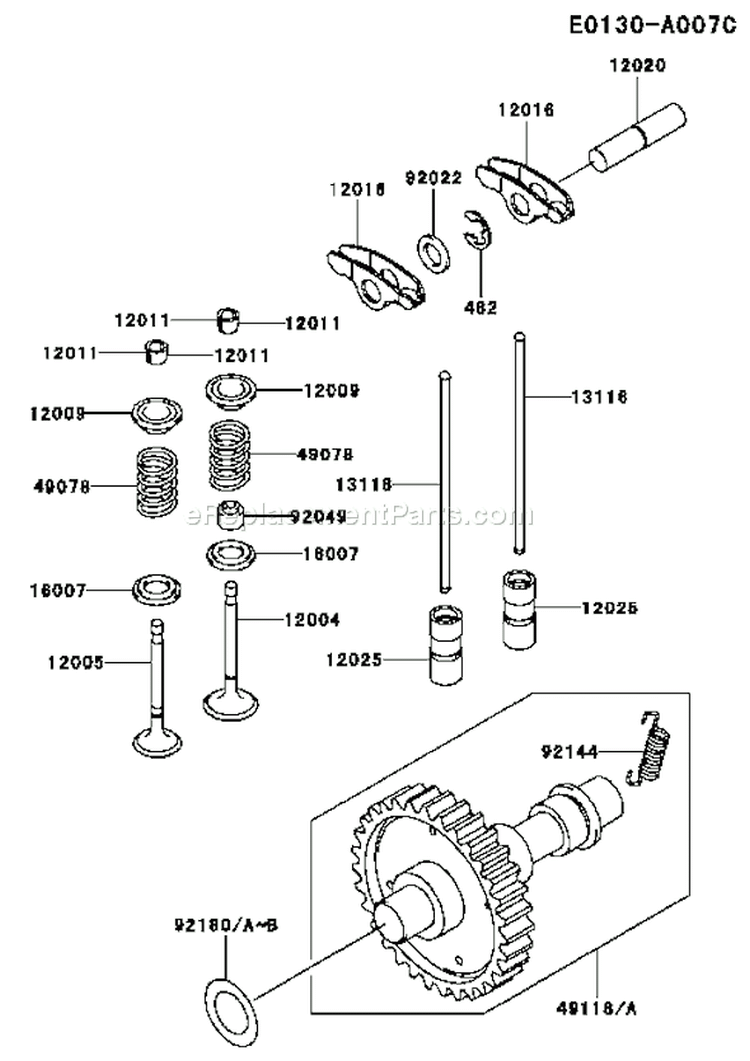 Page L Diagram and Parts List for FE350D AS16 Kawasaki Engine