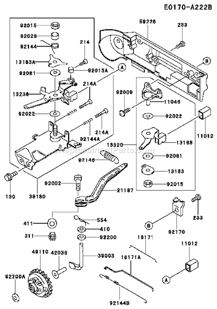 Page C Diagram and Parts List for FE350D AS17 Kawasaki Engine