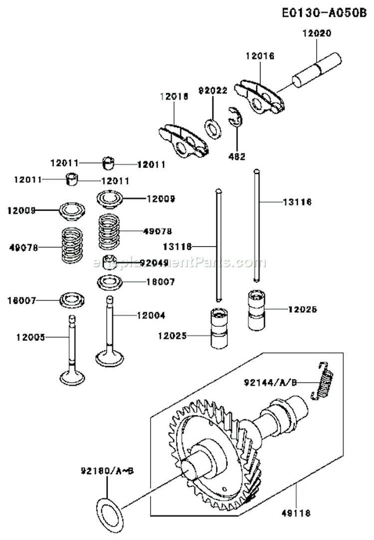 Page L Diagram and Parts List for FE350D BS00 Kawasaki Engine