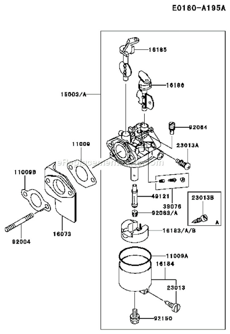Page B Diagram and Parts List for FE350D BS00 Kawasaki Engine