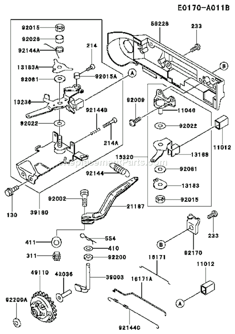 Page C Diagram and Parts List for FE350D BS00 Kawasaki Engine