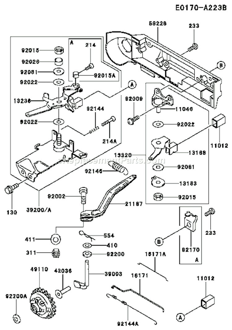 Page C Diagram and Parts List for FE350D BS13 Kawasaki Engine