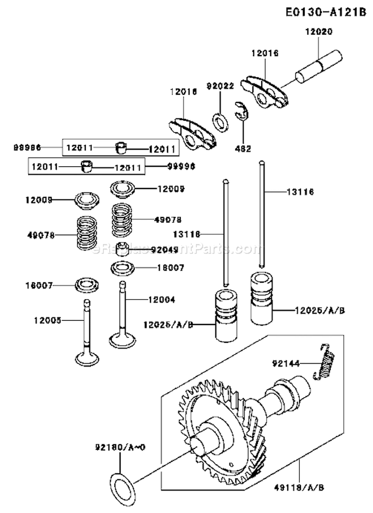 Page L Diagram and Parts List for FE350D BS18 Kawasaki Engine