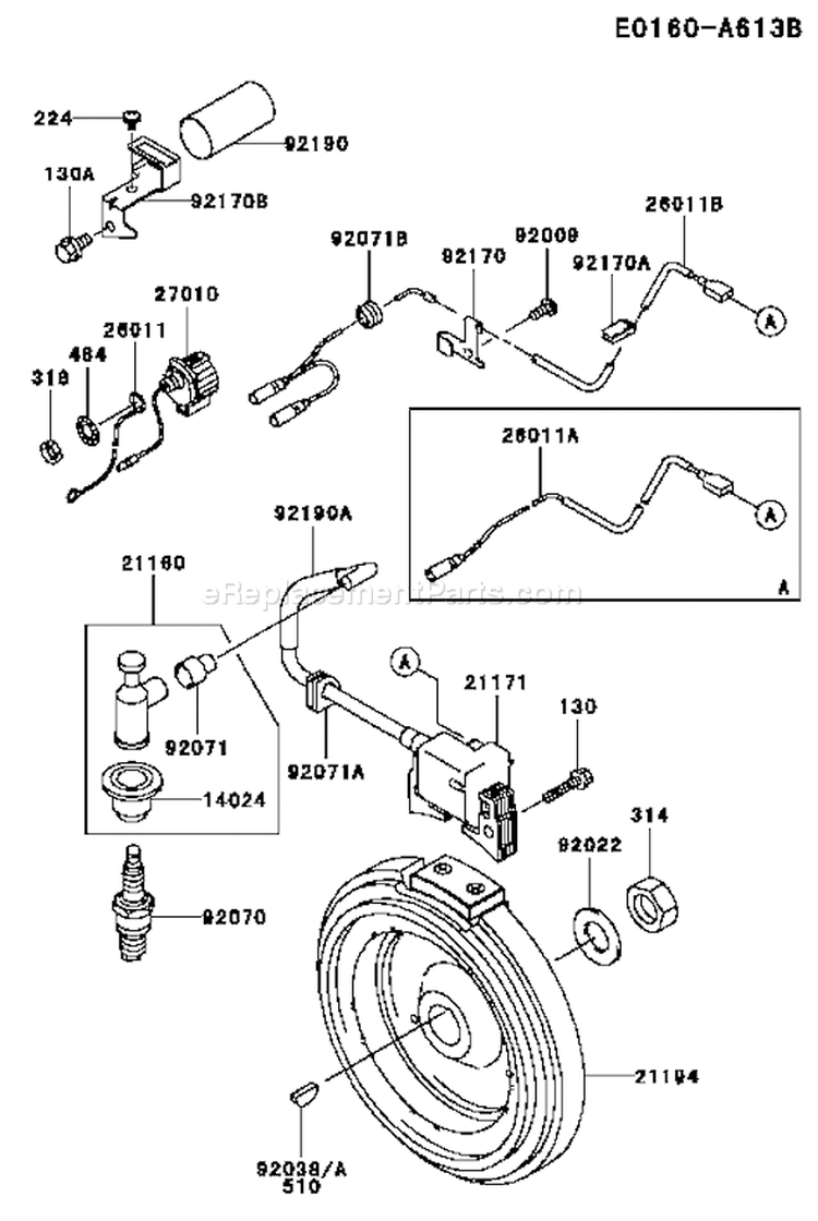 Page F Diagram and Parts List for FE350D BS18 Kawasaki Engine