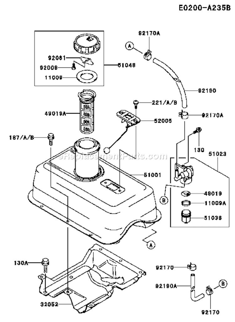 Page G Diagram and Parts List for FE350D BS18 Kawasaki Engine