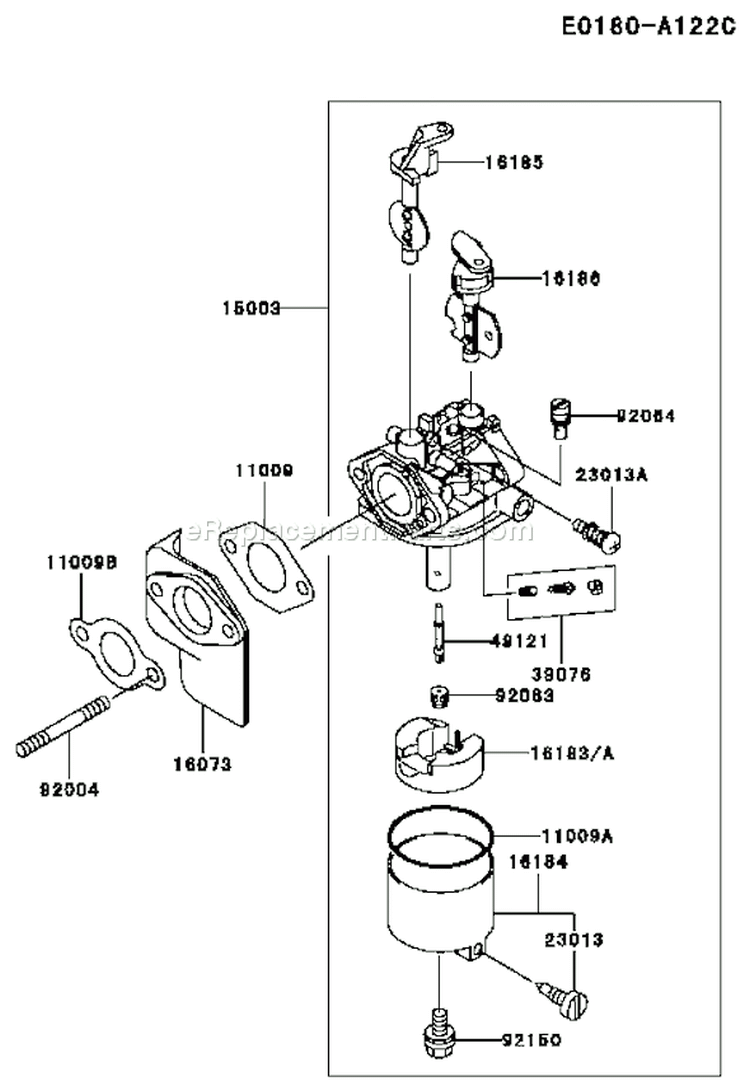 Page B Diagram and Parts List for FE350D CS05 Kawasaki Engine