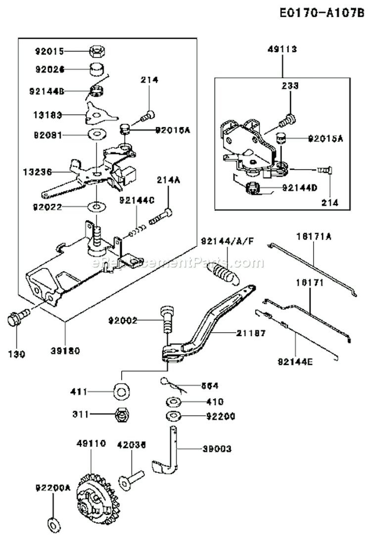 Page C Diagram and Parts List for FE350D CS05 Kawasaki Engine