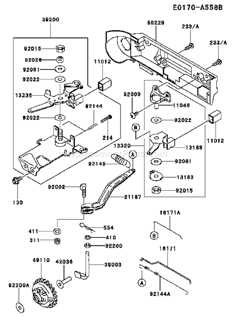 Page C Diagram and Parts List for FE350D ES12 Kawasaki Engine