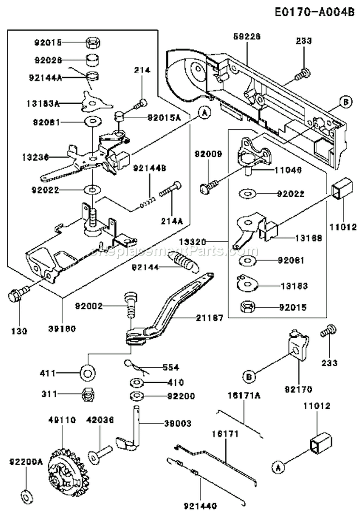 Page C Diagram and Parts List for FE350G AA50 Kawasaki Engine