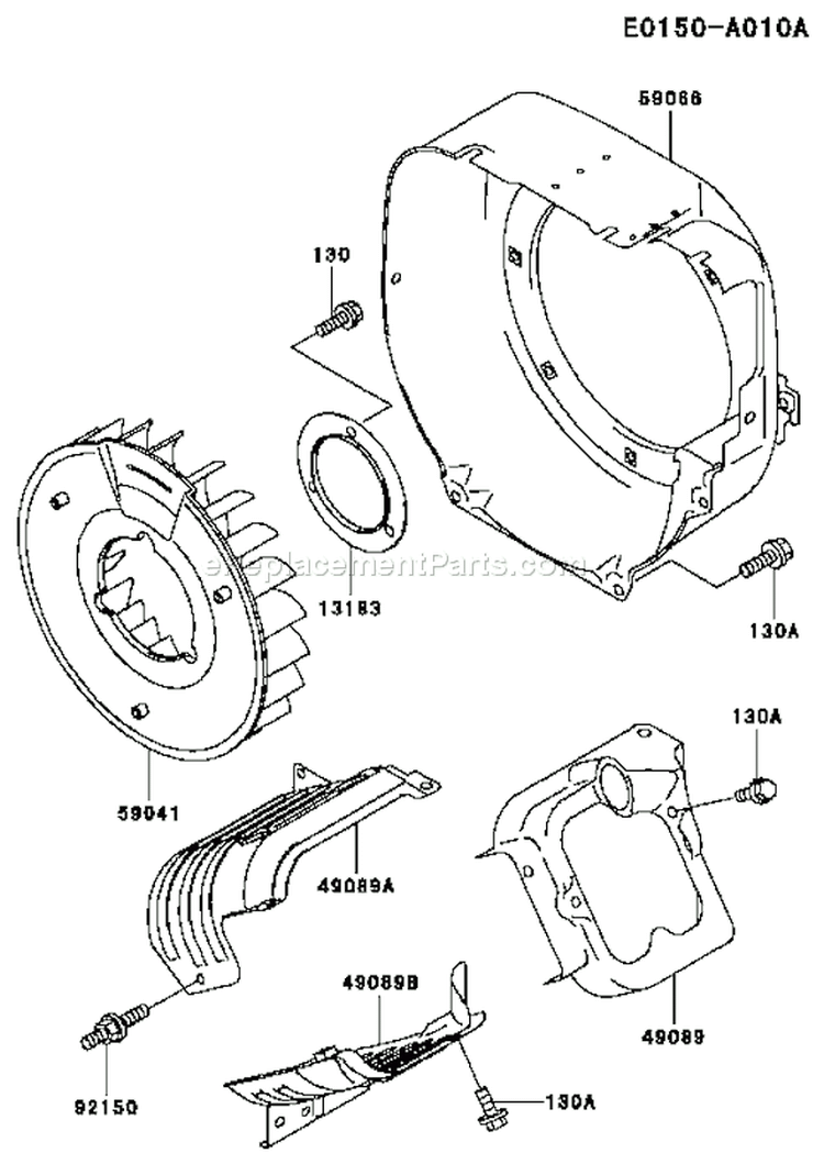 Page D Diagram and Parts List for FE350G AA50 Kawasaki Engine