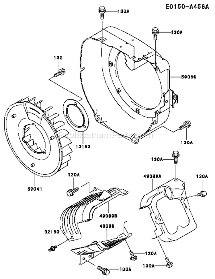 Page D Diagram and Parts List for FE400D BS01 Kawasaki Engine