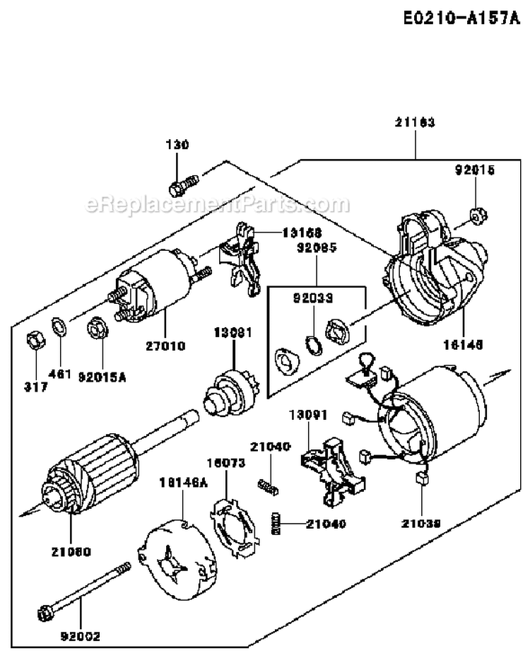 Page K Diagram and Parts List for FE400D CS04 Kawasaki Engine