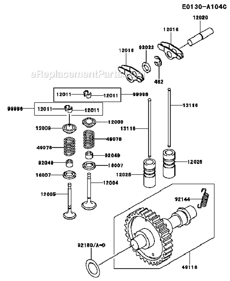 Page L Diagram and Parts List for FE400D CS04 Kawasaki Engine