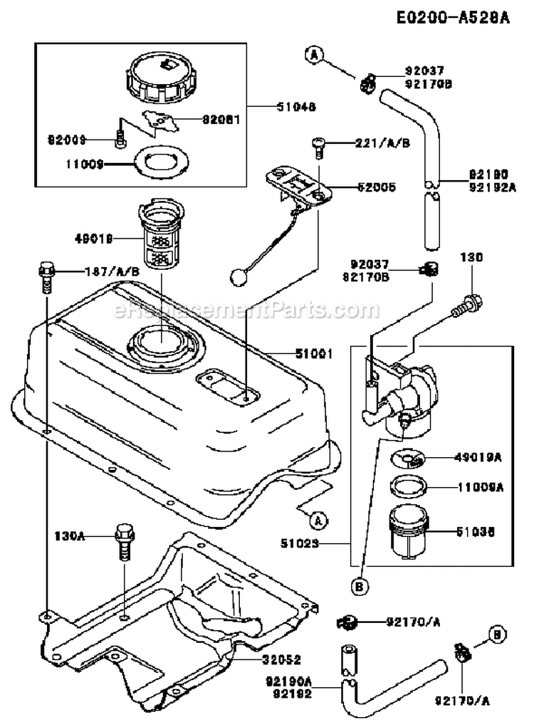 Page G Diagram and Parts List for FE400D CS04 Kawasaki Engine