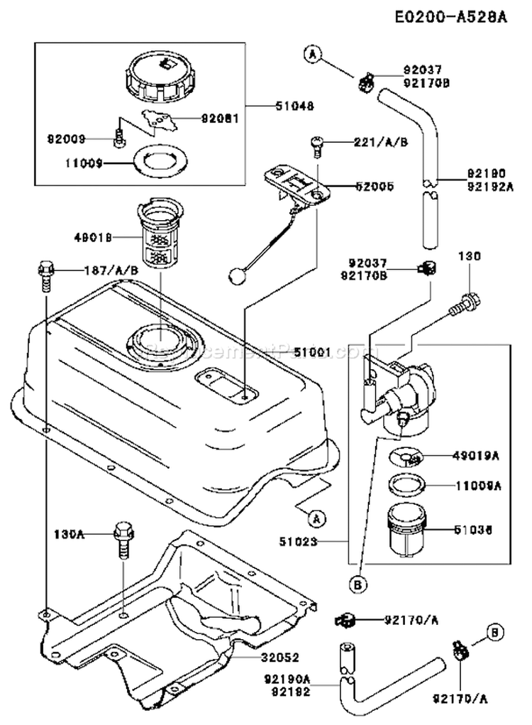 Page G Diagram and Parts List for FE400D DS04 Kawasaki Engine