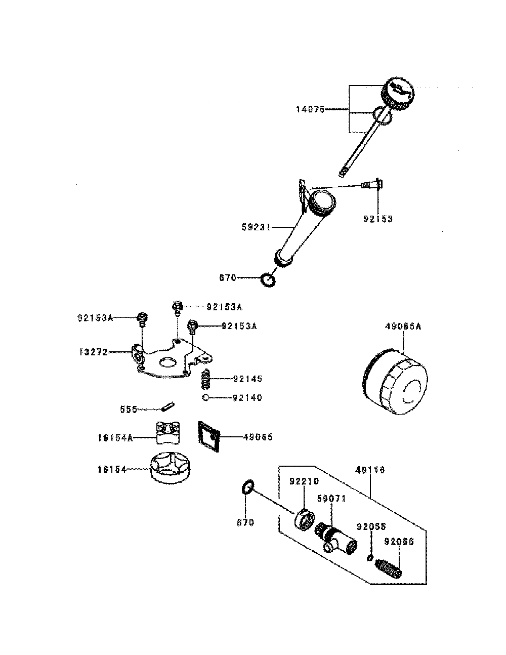 Lubrication-equipment Diagram and Parts List for FR730V-DS04  Kawasaki Engine
