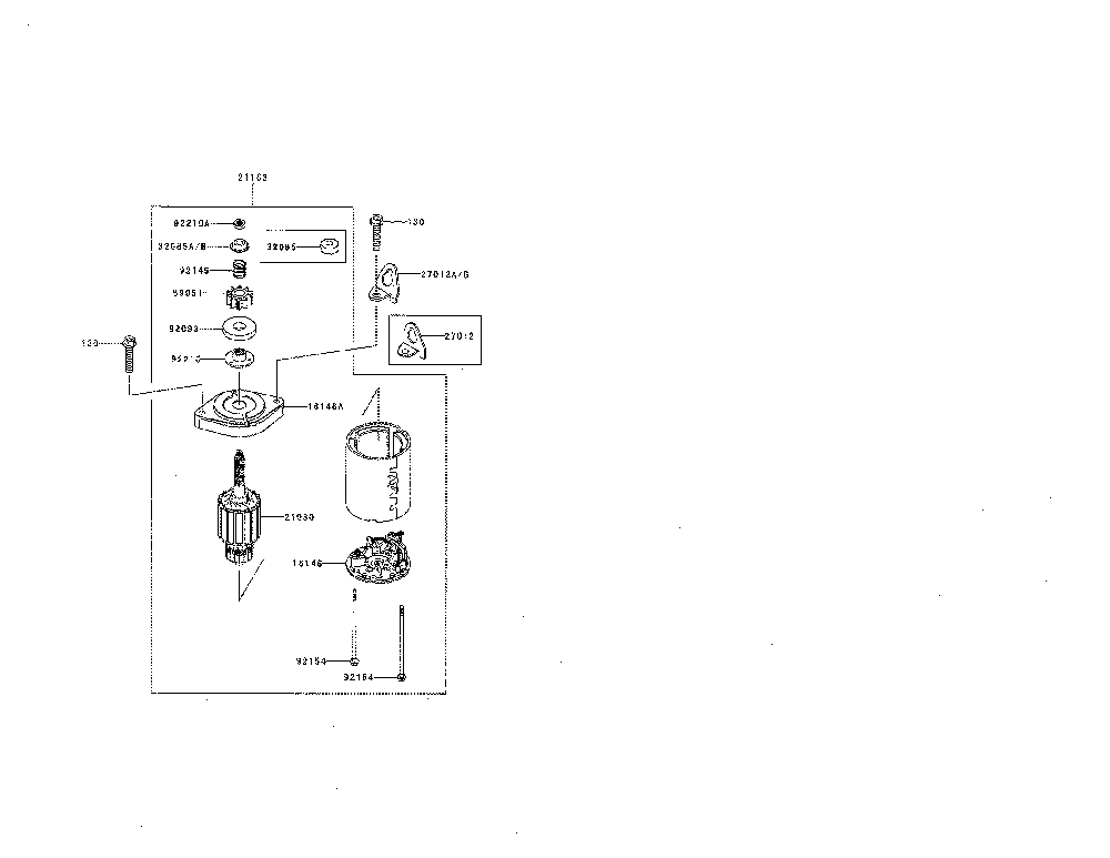 Starter Diagram and Parts List for FR651V-BS00  Kawasaki Engine