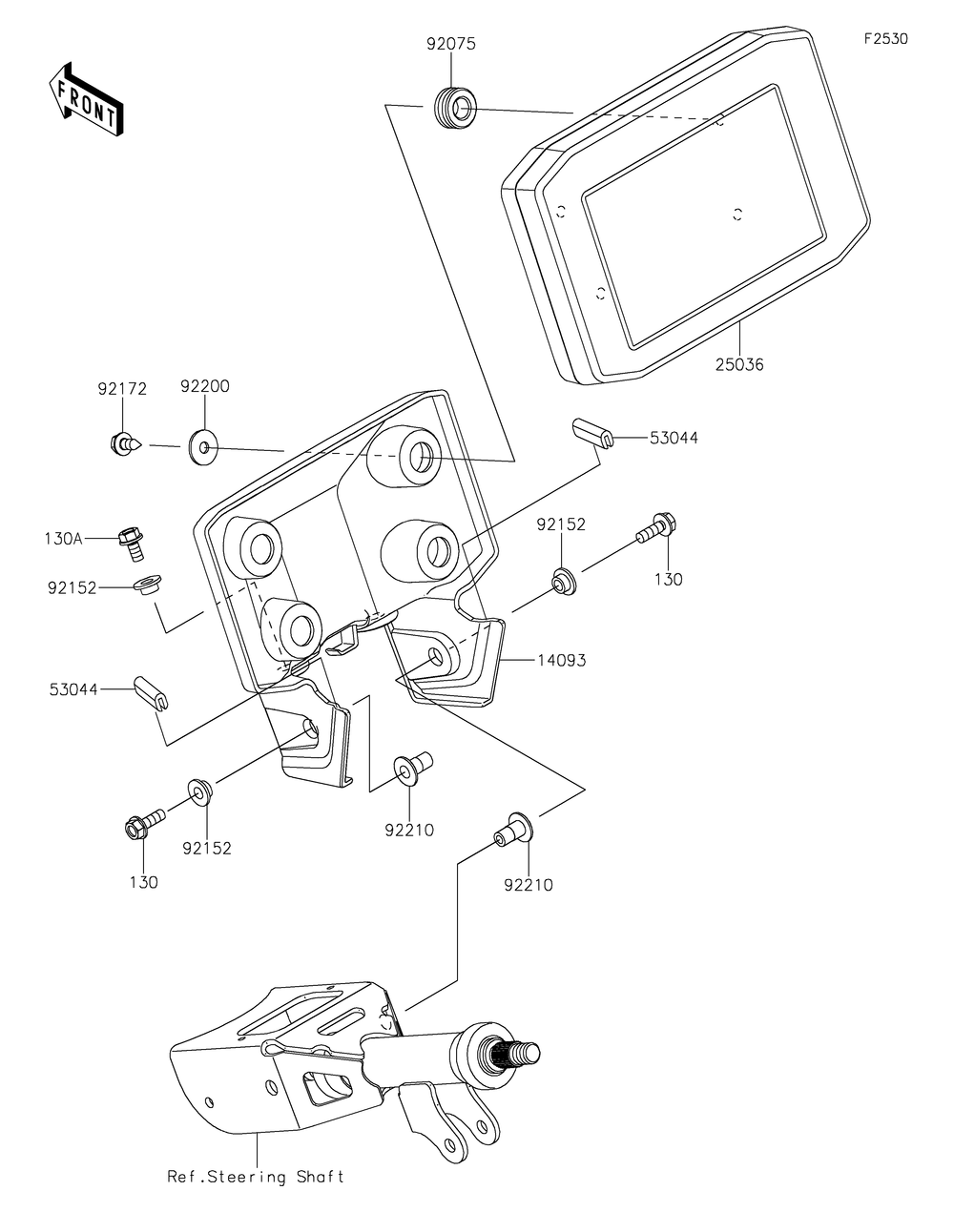 Meter Diagram and Parts List for KRF1000DPFNL 2023 Kawasaki Lawn Tractor Accessories