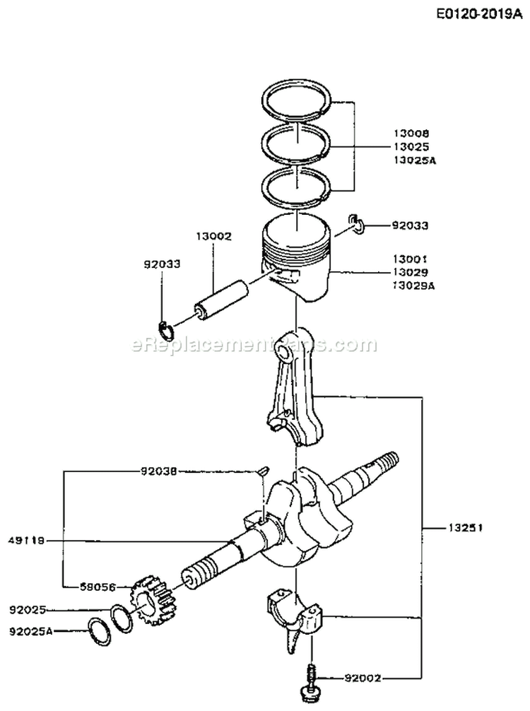 Page J Diagram and Parts List for FG150D AS01 Kawasaki Engine