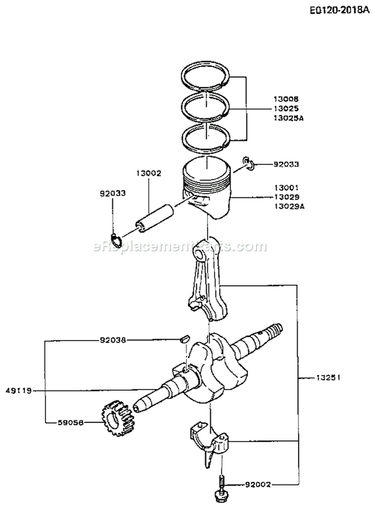 Page J Diagram and Parts List for FG150D AS02 Kawasaki Engine